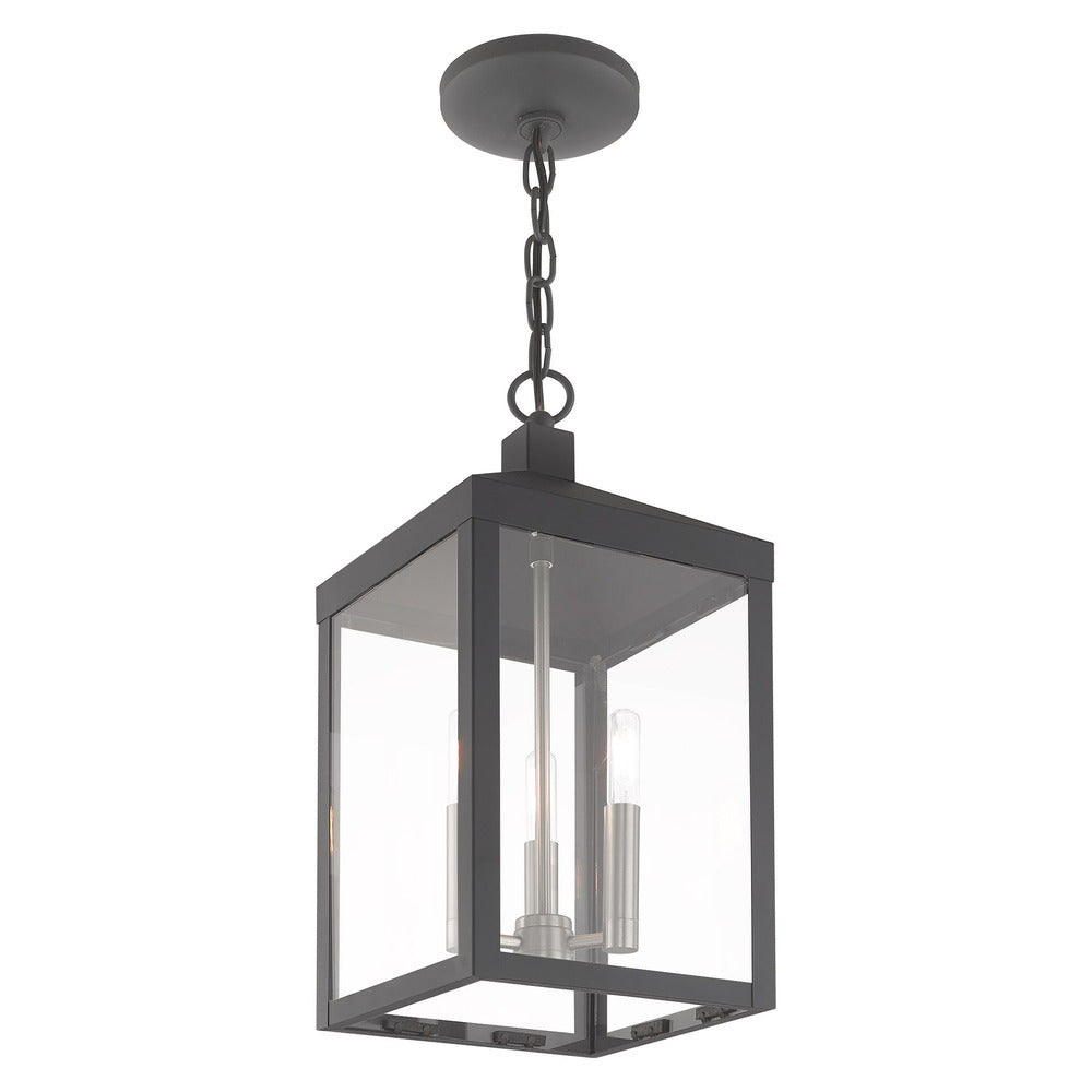 Livex Lighting NYACK 20593-76 Pendant Transitional - Scandinavian Gray With Brushed Nickel Finish Candles