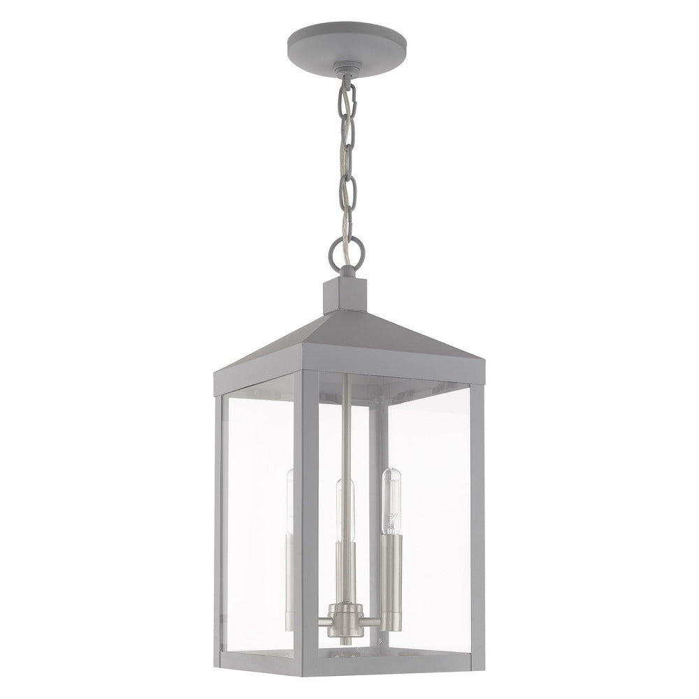 Livex Lighting NYACK 20593-80 Pendant Transitional - Nordic Gray With Brushed Nickel Finish Candles