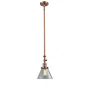 Cone - 1 Light - 8 inch - Antique Copper - Stem Hung - Adjustable Mini Pendant