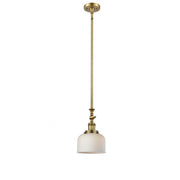 Bell - 1 Light - 8 inch - Brushed Brass - Stem Hung - Adjustable Mini Pendant
