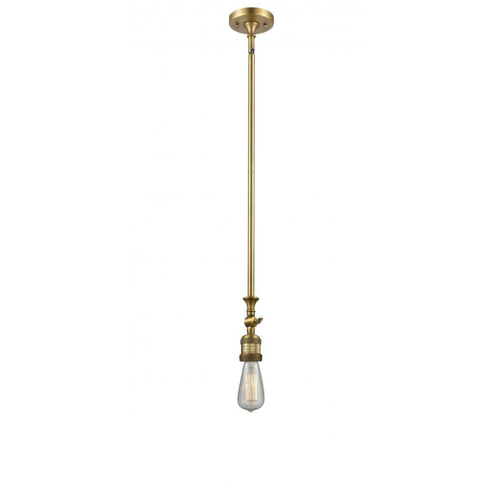 Bare Bulb - 1 Light - 3 inch - Brushed Brass - Stem Hung - Adjustable Mini Pendant