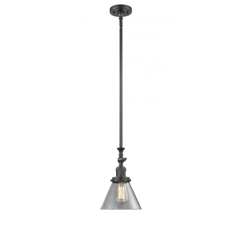 Cone - 1 Light - 8 inch - Oil Rubbed Bronze - Stem Hung - Adjustable Mini Pendant