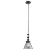 Cone - 1 Light - 8 inch - Oil Rubbed Bronze - Stem Hung - Adjustable Mini Pendant