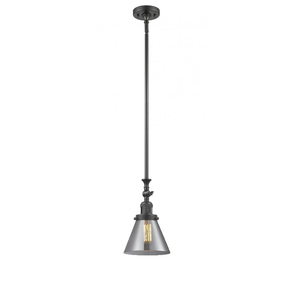 Cone - 1 Light - 8 inch - Oil Rubbed Bronze - Stem Hung - Adjustable Mini Pendant