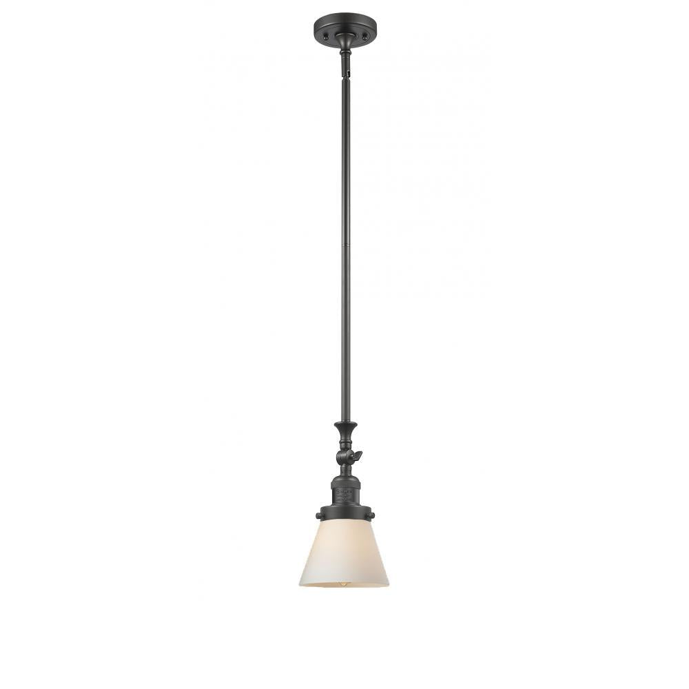 Cone - 1 Light - 6 inch - Oil Rubbed Bronze - Stem Hung - Adjustable Mini Pendant