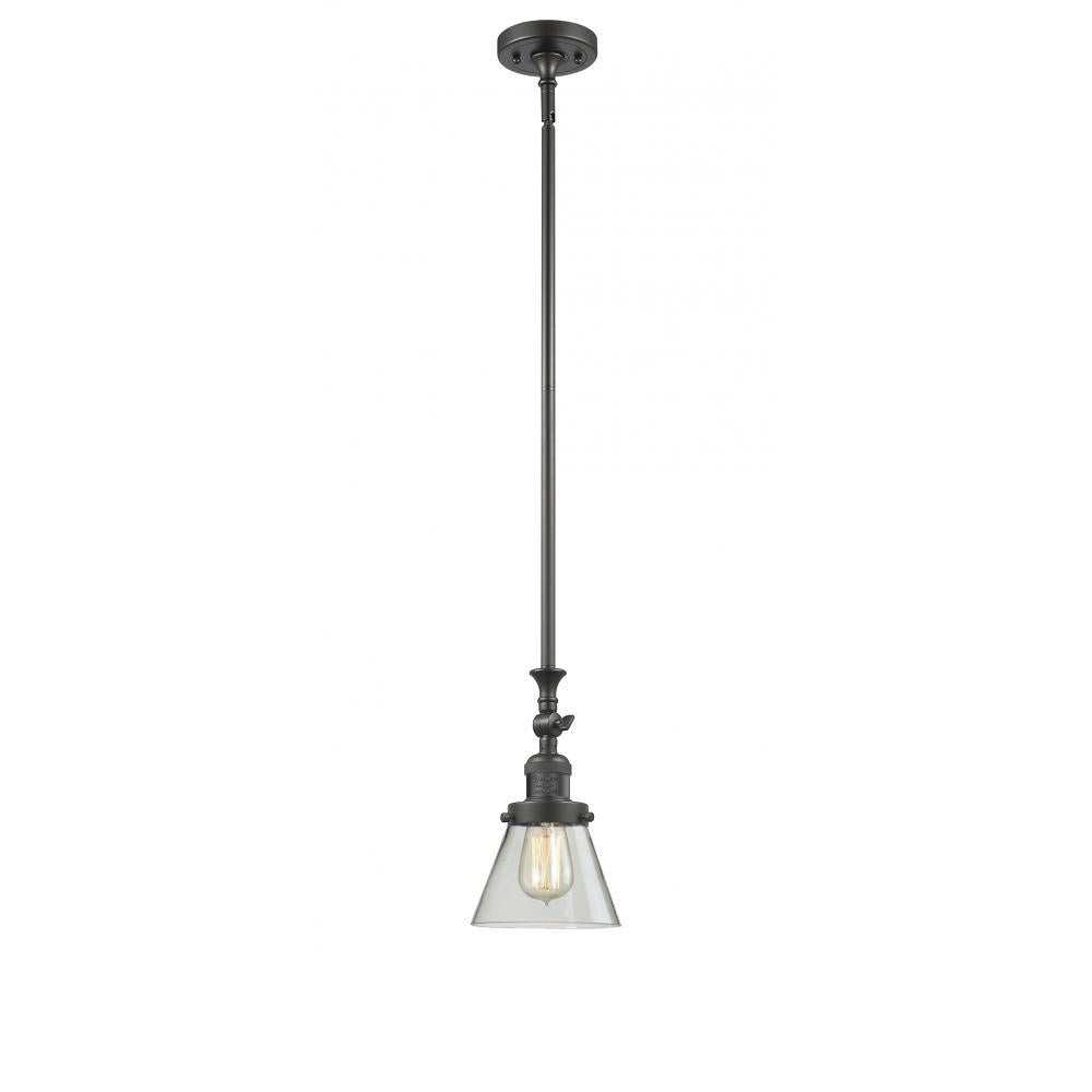 Cone - 1 Light - 6 inch - Oil Rubbed Bronze - Stem Hung - Adjustable Mini Pendant