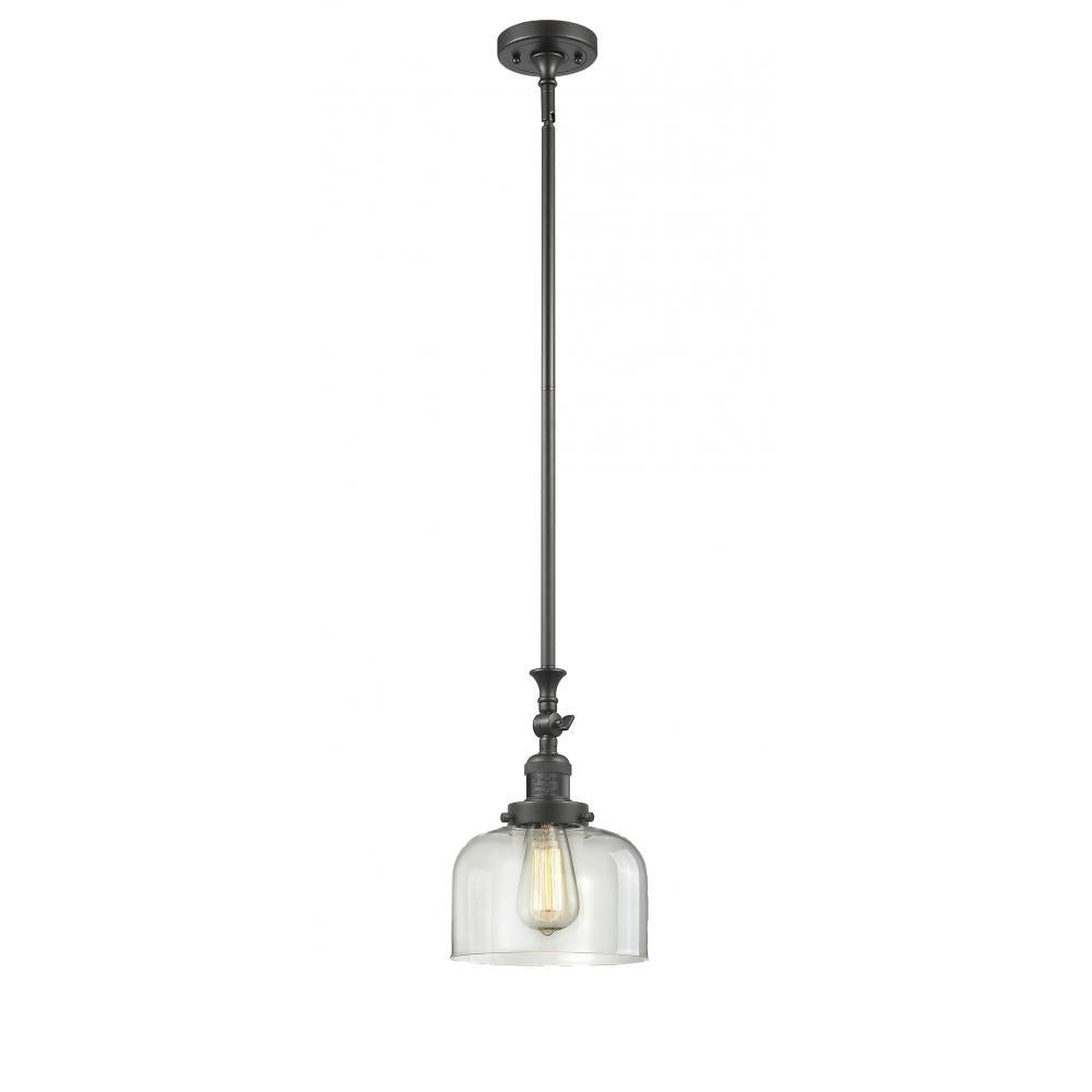 Bell - 1 Light - 8 inch - Oil Rubbed Bronze - Stem Hung - Adjustable Mini Pendant