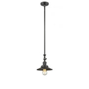 Railroad - 1 Light - 8 inch - Oil Rubbed Bronze - Stem Hung - Adjustable Mini Pendant