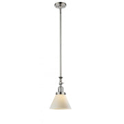 Cone - 1 Light - 8 inch - Polished Nickel - Stem Hung - Adjustable Mini Pendant