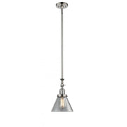 Cone - 1 Light - 8 inch - Polished Nickel - Stem Hung - Adjustable Mini Pendant