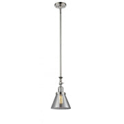 Cone - 1 Light - 8 inch - Polished Nickel - Stem Hung - Adjustable Mini Pendant