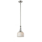 Bell - 1 Light - 8 inch - Polished Nickel - Stem Hung - Adjustable Mini Pendant