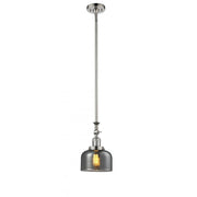 Bell - 1 Light - 8 inch - Polished Nickel - Stem Hung - Adjustable Mini Pendant