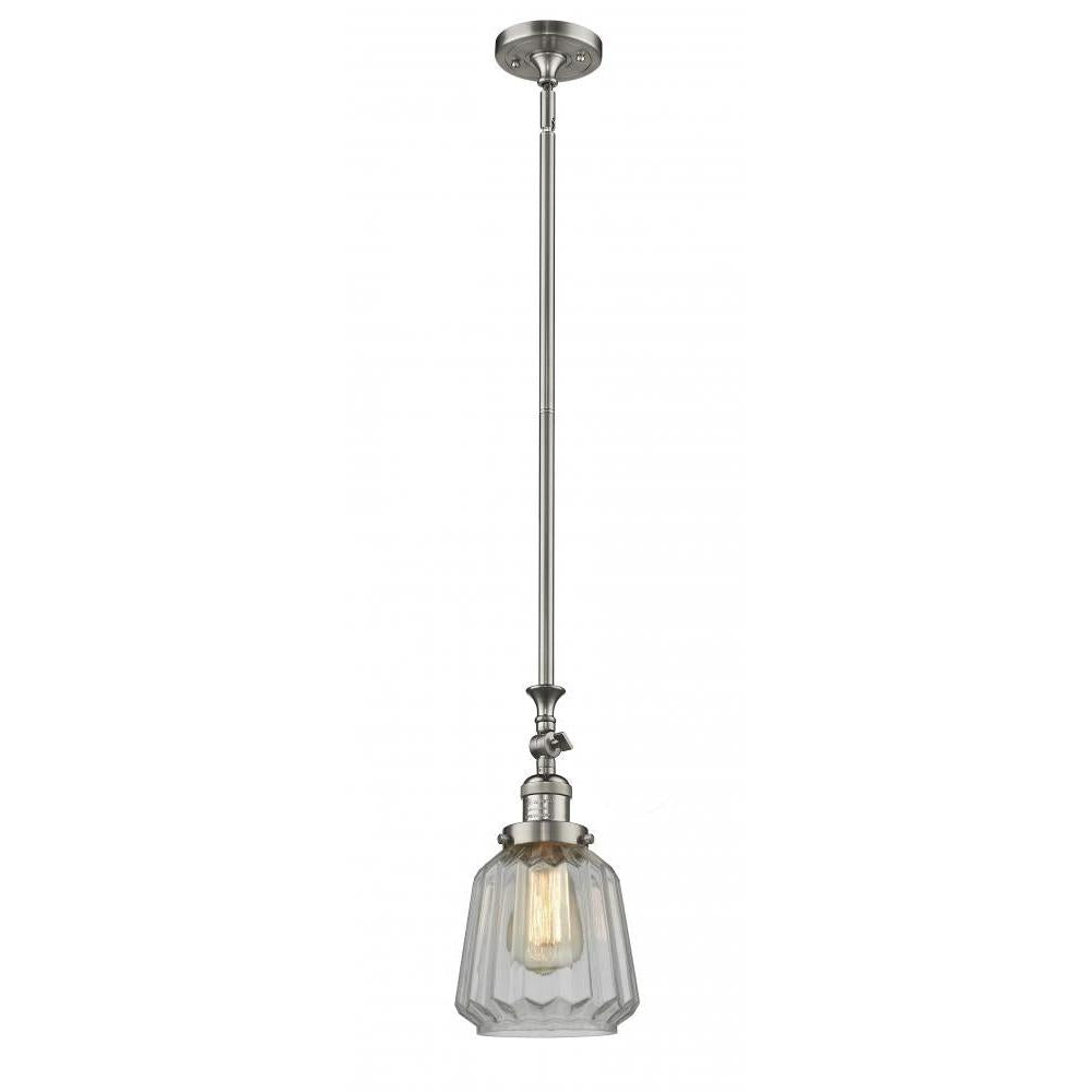 Chatham - 1 Light - 7 inch - Brushed Satin Nickel - Stem Hung - Adjustable Mini Pendant