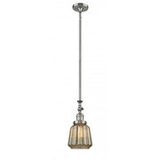 Chatham - 1 Light - 7 inch - Brushed Satin Nickel - Stem Hung - Adjustable Mini Pendant