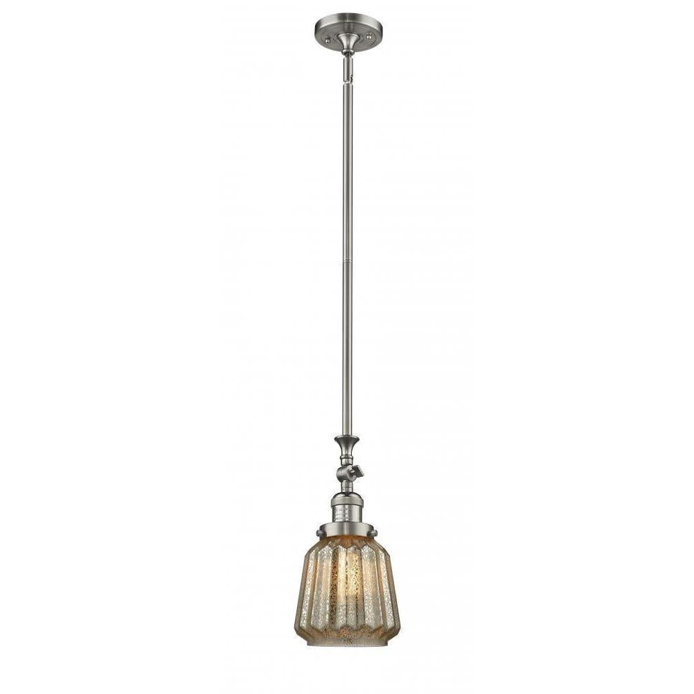 Chatham - 1 Light - 7 inch - Brushed Satin Nickel - Stem Hung - Adjustable Mini Pendant