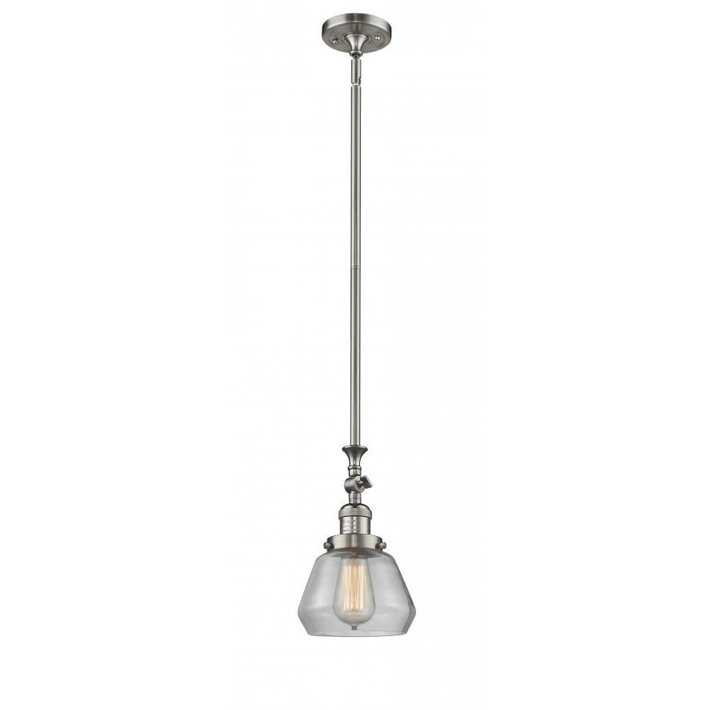 Fulton - 1 Light - 7 inch - Brushed Satin Nickel - Stem Hung - Adjustable Mini Pendant