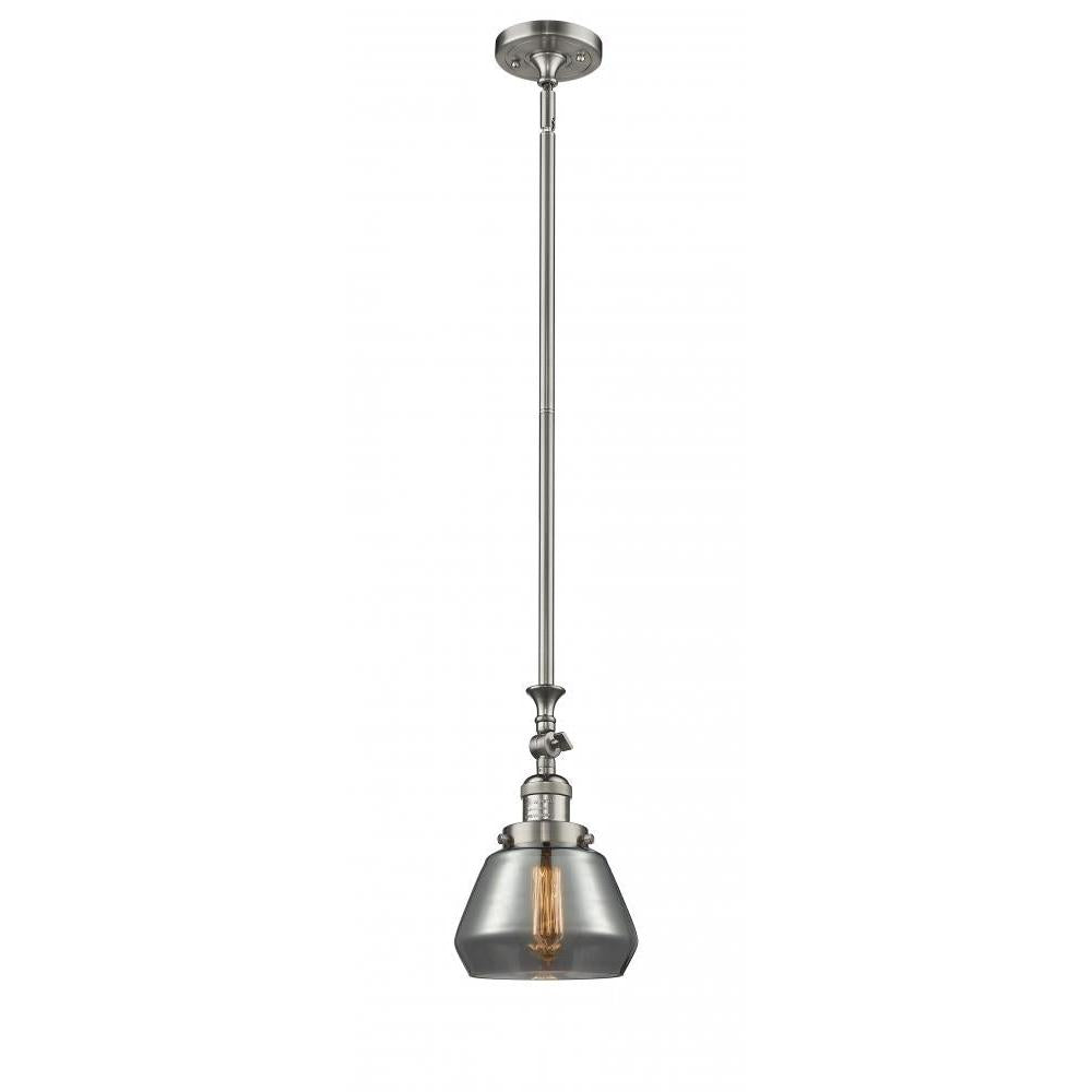 Fulton - 1 Light - 7 inch - Brushed Satin Nickel - Stem Hung - Adjustable Mini Pendant