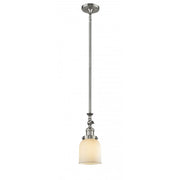 Bell - 1 Light - 5 inch - Brushed Satin Nickel - Stem Hung - Adjustable Mini Pendant