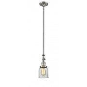 Bell - 1 Light - 5 inch - Brushed Satin Nickel - Stem Hung - Adjustable Mini Pendant