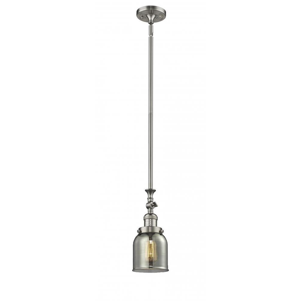 Bell - 1 Light - 5 inch - Brushed Satin Nickel - Stem Hung - Adjustable Mini Pendant
