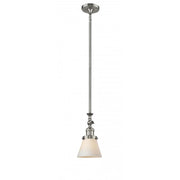 Cone - 1 Light - 6 inch - Brushed Satin Nickel - Stem Hung - Adjustable Mini Pendant