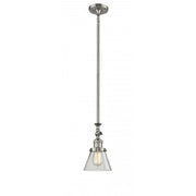 Cone - 1 Light - 6 inch - Brushed Satin Nickel - Stem Hung - Adjustable Mini Pendant