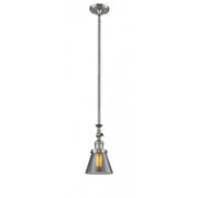 Cone - 1 Light - 6 inch - Brushed Satin Nickel - Stem Hung - Adjustable Mini Pendant