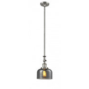 Bell - 1 Light - 8 inch - Brushed Satin Nickel - Stem Hung - Adjustable Mini Pendant