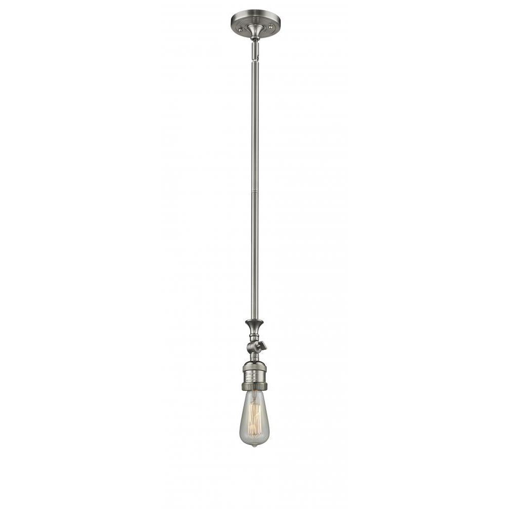 Bare Bulb - 1 Light - 3 inch - Brushed Satin Nickel - Stem Hung - Adjustable Mini Pendant