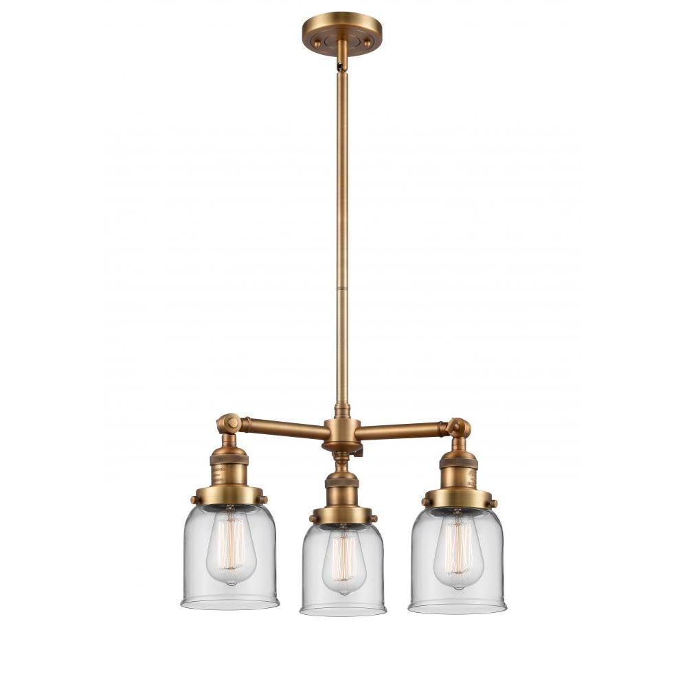 Bell - 3 Light - 19 inch - Brushed Brass - Stem Hung - Chandelier