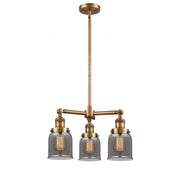 Bell - 3 Light - 19 inch - Brushed Brass - Stem Hung - Chandelier