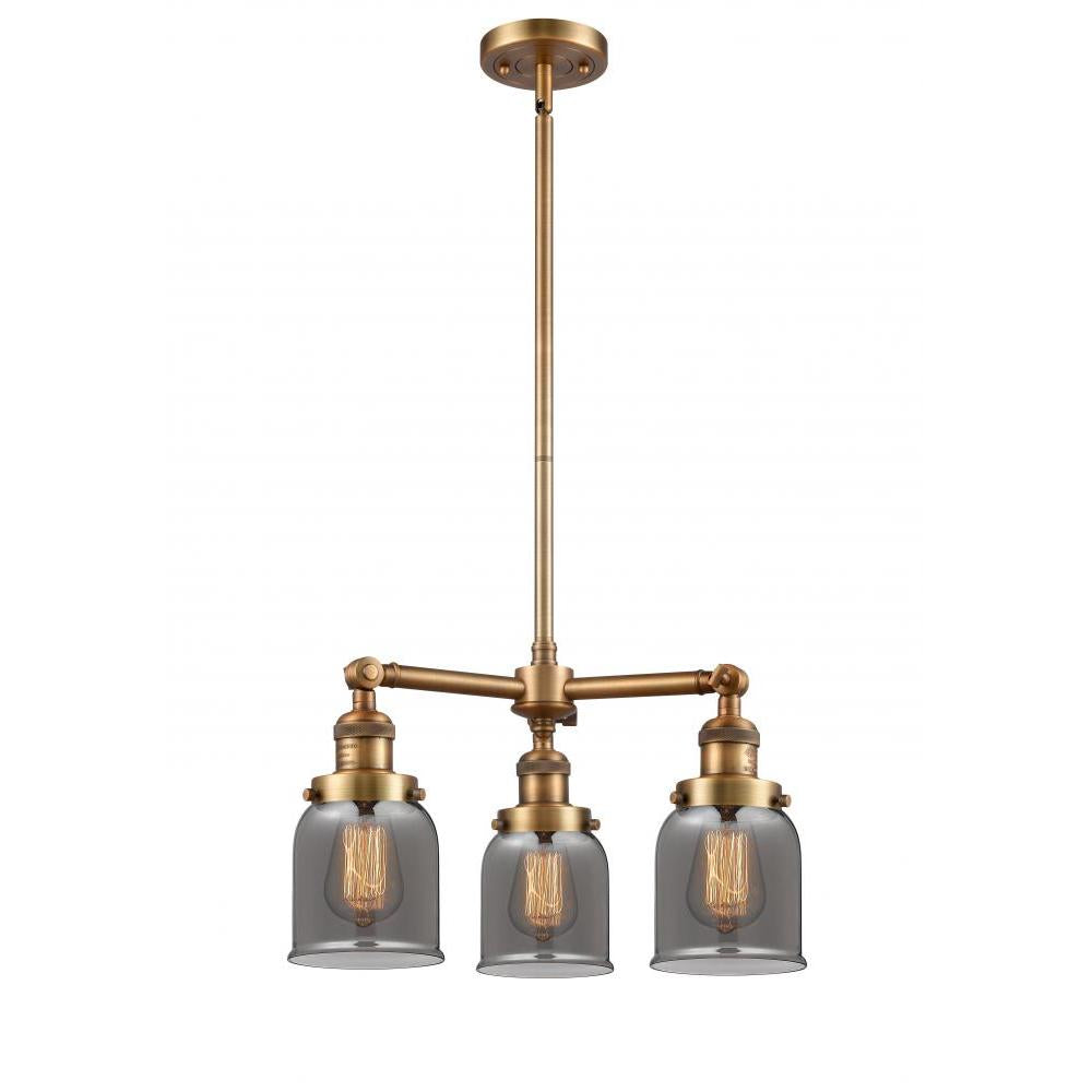 Bell - 3 Light - 19 inch - Brushed Brass - Stem Hung - Chandelier