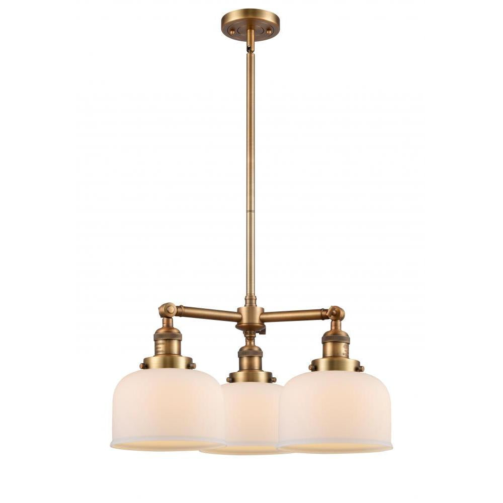 Bell - 3 Light - 22 inch - Brushed Brass - Stem Hung - Chandelier