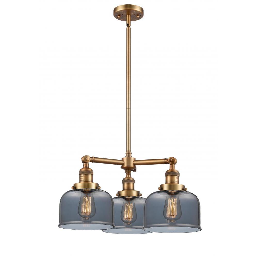 Bell - 3 Light - 22 inch - Brushed Brass - Stem Hung - Chandelier