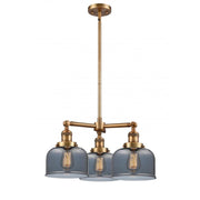 Bell - 3 Light - 22 inch - Brushed Brass - Stem Hung - Chandelier