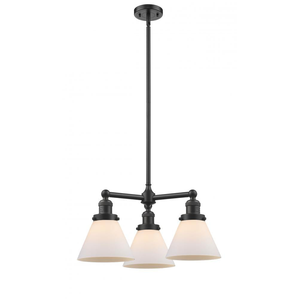 Cone - 3 Light - 22 inch - Oil Rubbed Bronze - Stem Hung - Chandelier