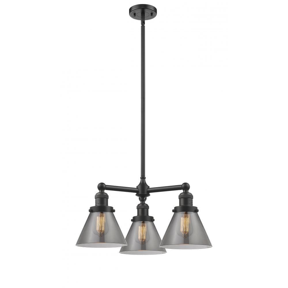 Cone - 3 Light - 22 inch - Oil Rubbed Bronze - Stem Hung - Chandelier