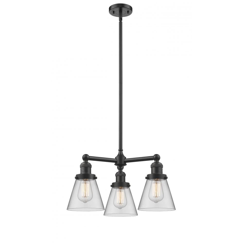 Cone - 3 Light - 19 inch - Oil Rubbed Bronze - Stem Hung - Chandelier