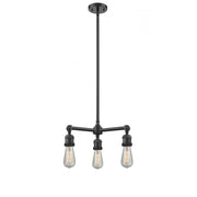 Bare Bulb - 3 Light - 15 inch - Oil Rubbed Bronze - Stem Hung - Chandelier