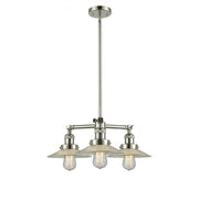 Halophane - 3 Light - 22 inch - Polished Nickel - Stem Hung - Chandelier