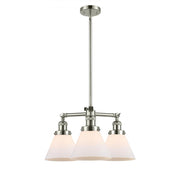 Cone - 3 Light - 22 inch - Polished Nickel - Stem Hung - Chandelier