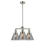 Cone - 3 Light - 22 inch - Polished Nickel - Stem Hung - Chandelier