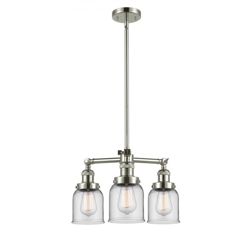 Bell - 3 Light - 19 inch - Polished Nickel - Stem Hung - Chandelier