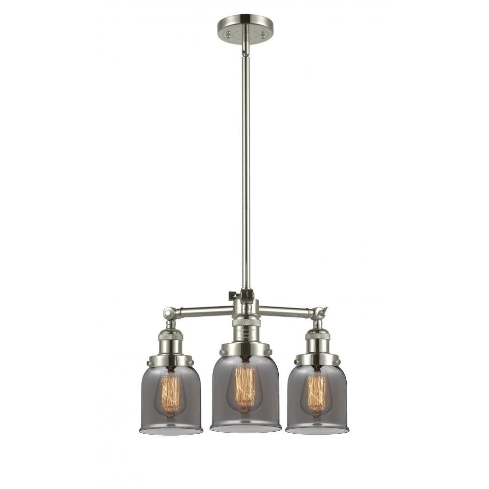 Bell - 3 Light - 19 inch - Polished Nickel - Stem Hung - Chandelier