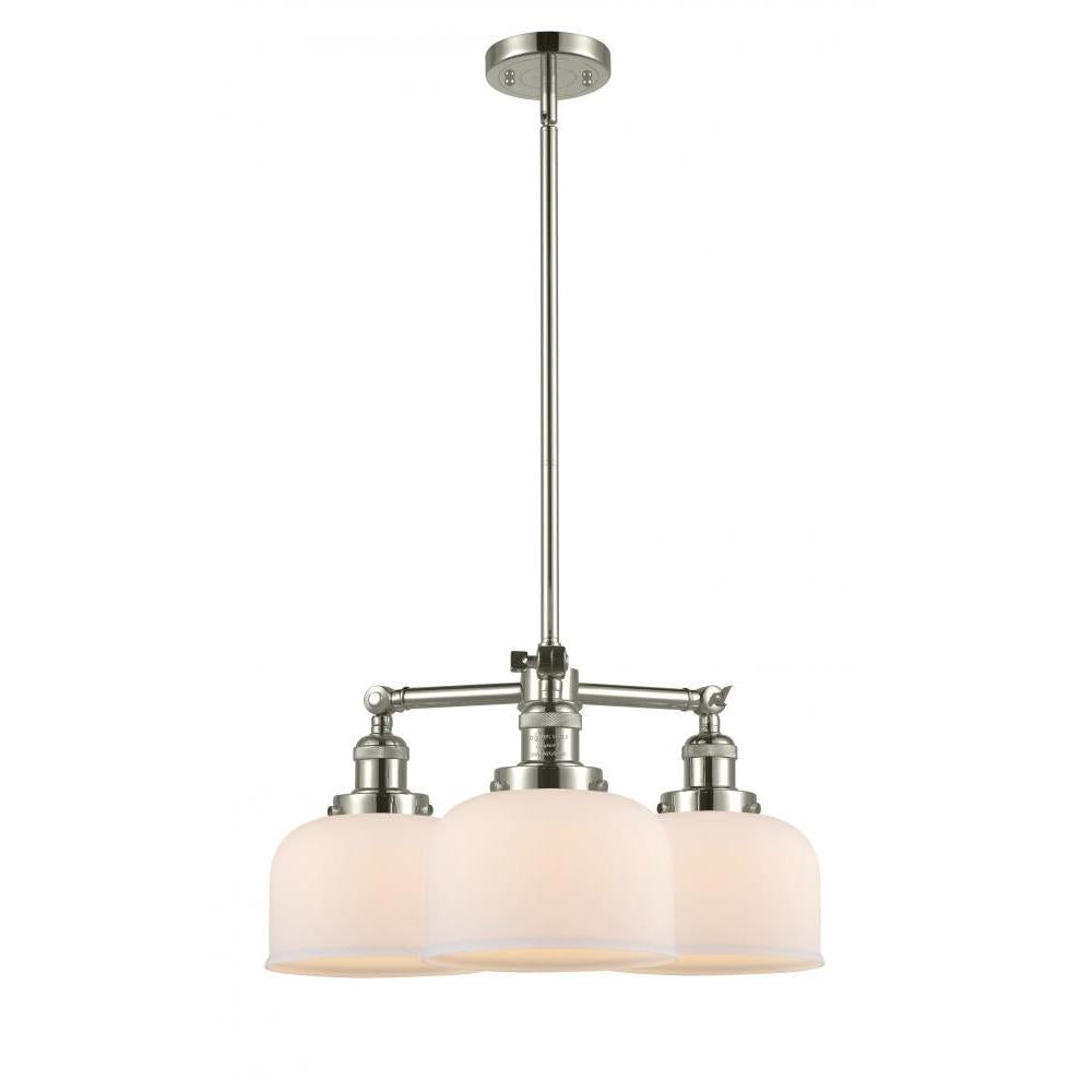 Bell - 3 Light - 22 inch - Polished Nickel - Stem Hung - Chandelier