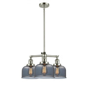 Bell - 3 Light - 22 inch - Polished Nickel - Stem Hung - Chandelier