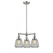 Chatham - 3 Light - 24 inch - Brushed Satin Nickel - Stem Hung - Chandelier