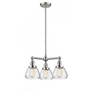 Fulton - 3 Light - 22 inch - Brushed Satin Nickel - Stem Hung - Chandelier