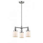 Bell - 3 Light - 19 inch - Brushed Satin Nickel - Stem Hung - Chandelier